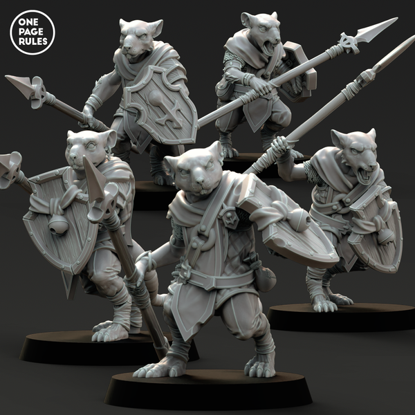 Ratmen Spear Warriors (5 Models) - Only-Games