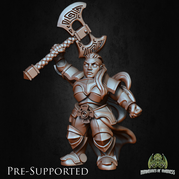 Rilonna Ironmind [32mm Scale] Female Dwarf Fighter - Only-Games