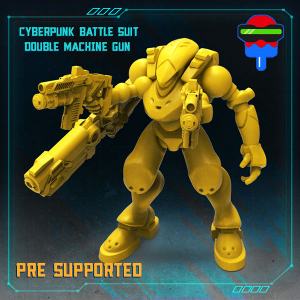 CYBERPUNK BATTLE SUIT DOUBLE MACHINE GUN - Only-Games