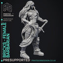 'Bricks' Female Barbarian - 32, 75, or 100 mm Model - Only-Games
