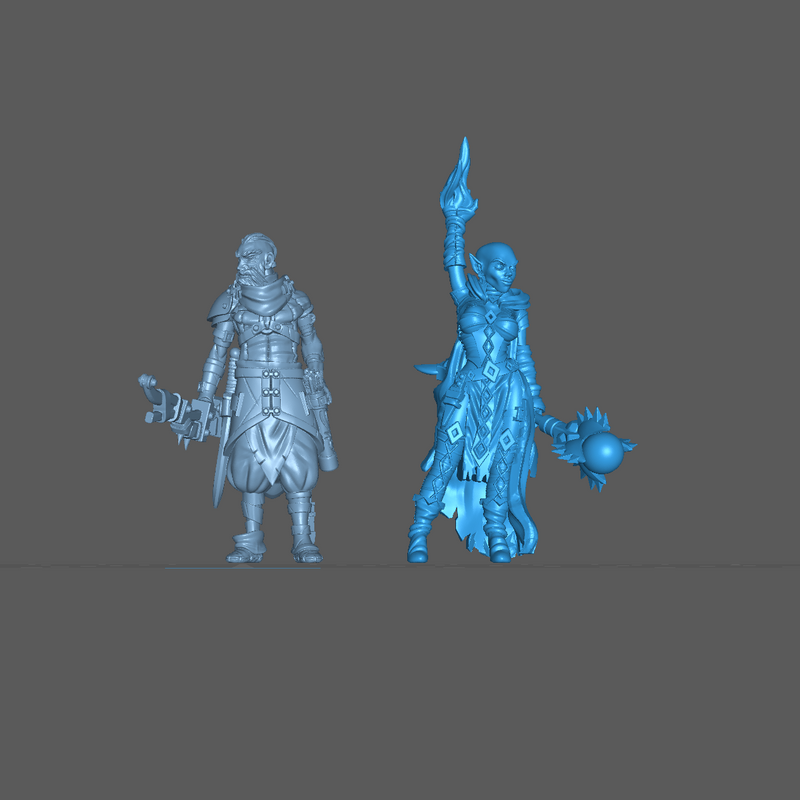 (0133) Female elf human tiefling firbolg half orc red wizard red witch with spell and magic club - Only-Games