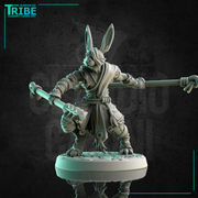 (0176) Male rabbitfolk monk shaolin with two clubs - Only-Games
