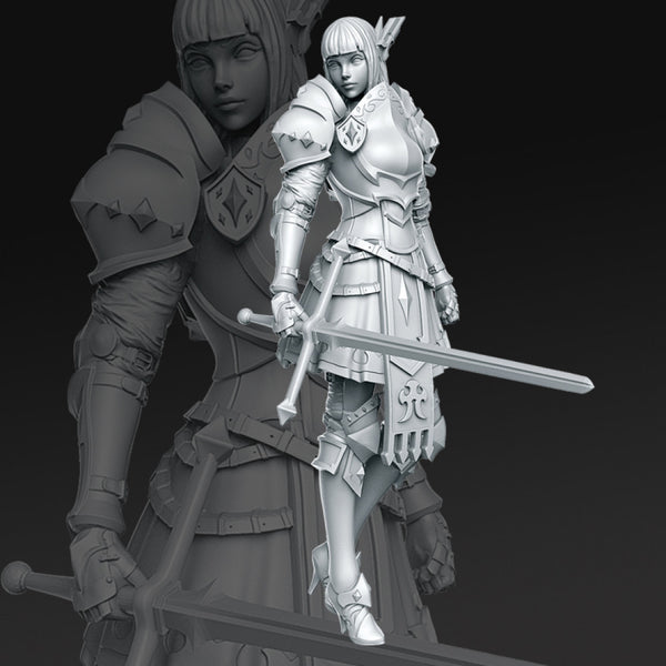 Crystal - 75mm - Female knight  - DnD - Only-Games