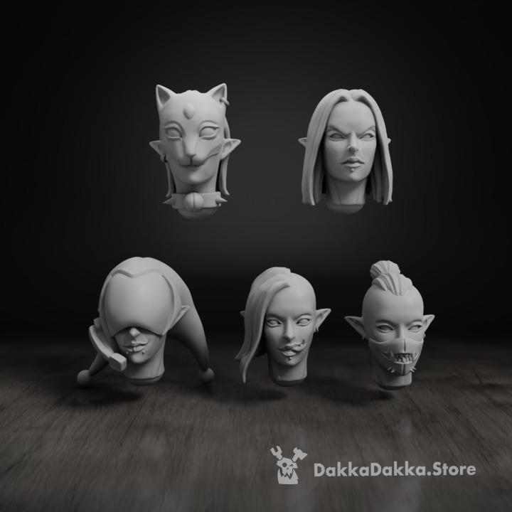 Female Jester Head Bits Set x5 - Only-Games