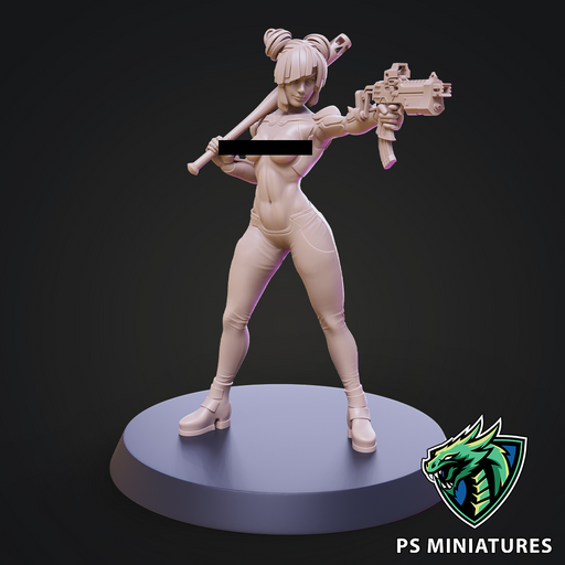 Cyberpunk Scrapper Girl Pose 3 Pinup - Only-Games