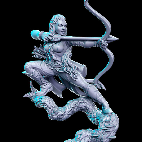 Aurielle with bow (Female Elven Archer) - 32mm - DnD - Only-Games