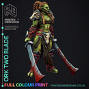 Two Blade - Orc - Pre-Coloured - 32mm Scale - Only-Games