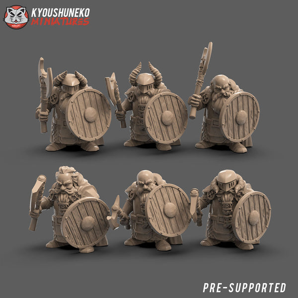Axe and Shield Dwarves (6 Dwarves) - Only-Games