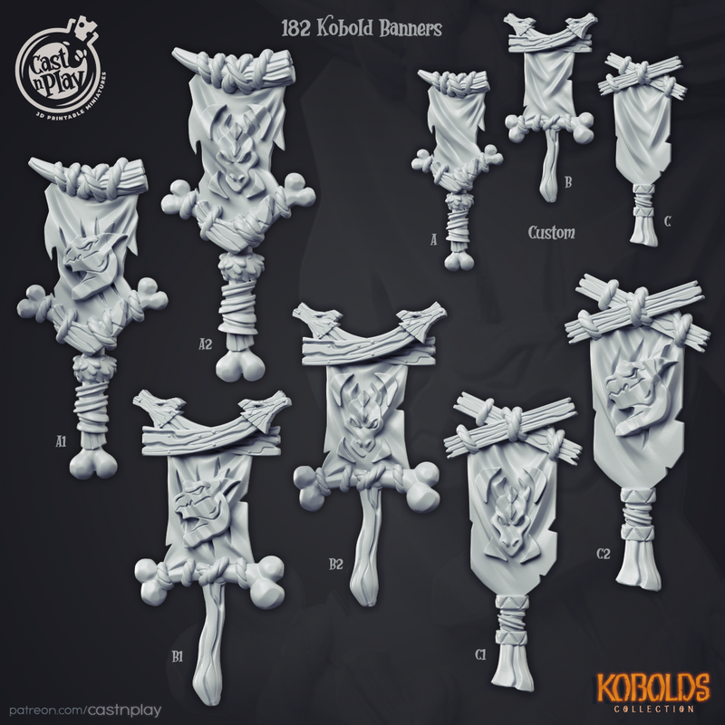 Kobold Banners (9 Models) - Only-Games