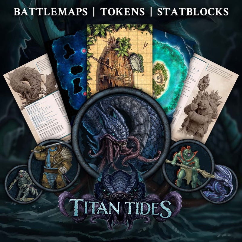 Titan Tides - Physical 5e Adventure Booklet - Only-Games