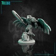 (0091) Male featherfolk birdman warrior with spear - Only-Games