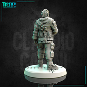 (0172) Male military soldier mercenary with a uzi - Only-Games