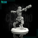 (0104) Female sci-fi post-apocalyptic street warrior with guns and bionic legs - Only-Games