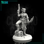 (0018) Female human elf fish tiefling pirate with gun - Only-Games