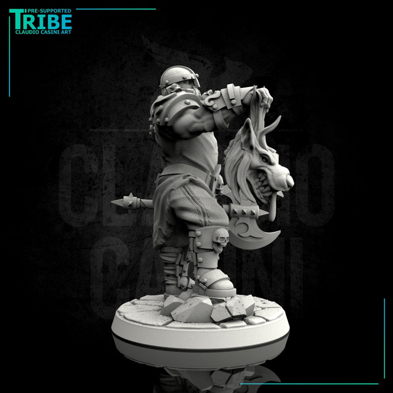 (0054) Male human old warrior with axe - Only-Games
