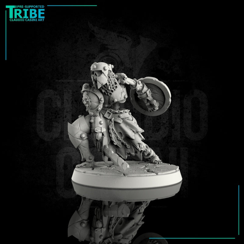 (0035) Skeleton zombie warrior with sword and shield - Only-Games