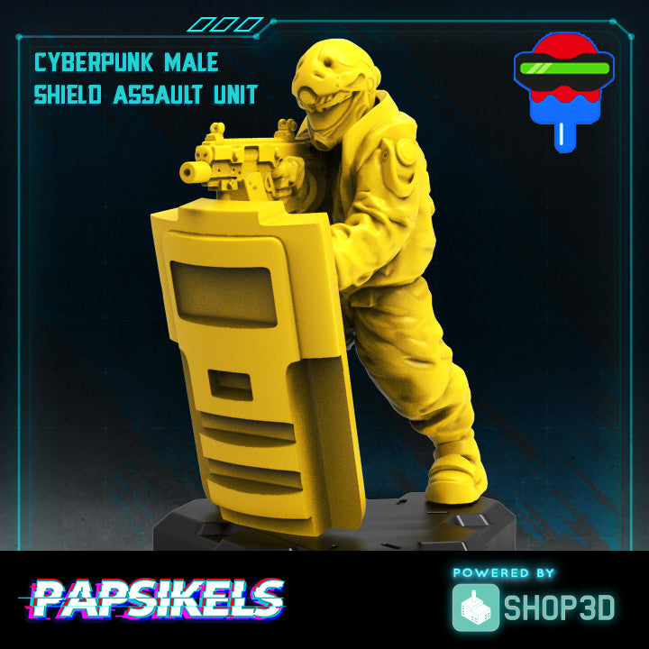 Cyberpunk Male Shield Assault Unit - Only-Games