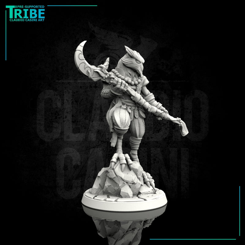 (0058) Male featherfolk birdman cleric monk with club - Only-Games