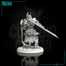 (0070) Male elf human tiefling paladin with big axe / halberd - Only-Games