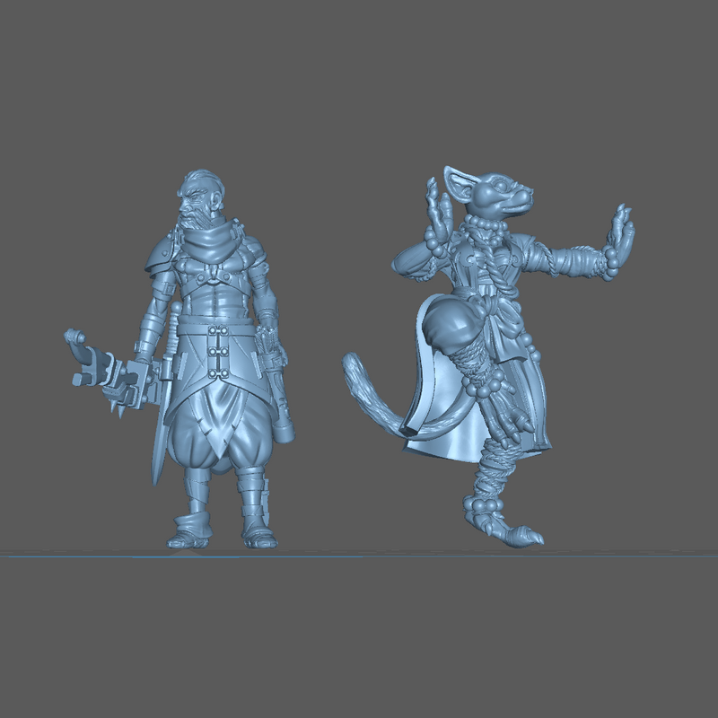 (0013) Female felinid monk druid cleric warrior with chakra spell - Only-Games