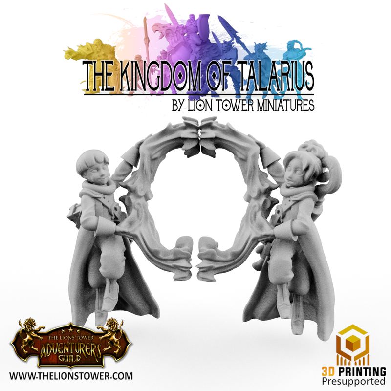 Kingdom of Talarius - Twin Court mages Pandi and Portia (2x 32mm scale minis) - Only-Games