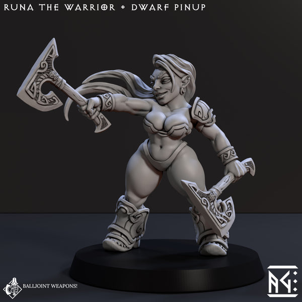 Runa The Warrior - Dwarf Pinup (Lok-Badar Dwarven Defenders) - Only-Games