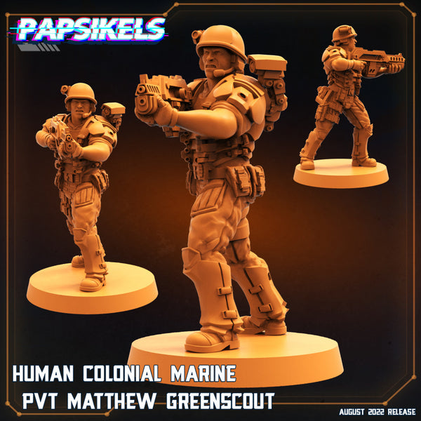 HUMAN COLONIAL MARINE PVT MATTHEW GREENSCOUT - Only-Games