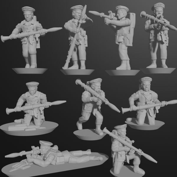 10 & 15mm Soviet VDV Infantry with RPG-7Ds (9 models) - Only-Games