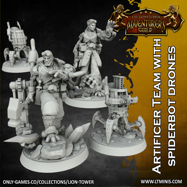 Artificer Team with Spiderbot Drones (32mm scale) - Only-Games