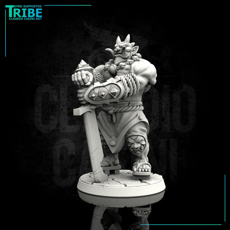 (0031) Male oni orc with two hands sword - Only-Games