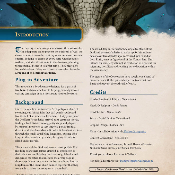 Dragons of the Immortal Flame - 5e Adventure Booklet - Only-Games