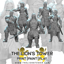 Mercenary Company - Heavy Armoured (Set of 5 x 32mm scale presupported miniatures) - Only-Games