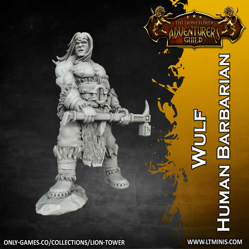 Heroes of the Dale - Wulf - Human Barbarian (32mm scale) - Only-Games