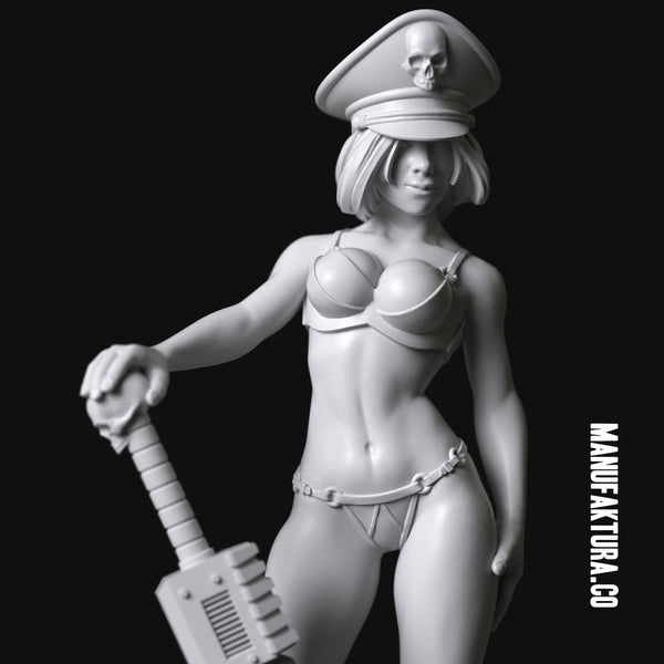 Dom Series 01a - Sexy Commissar Girl with Cap & Chainsaw Sword - Only-Games