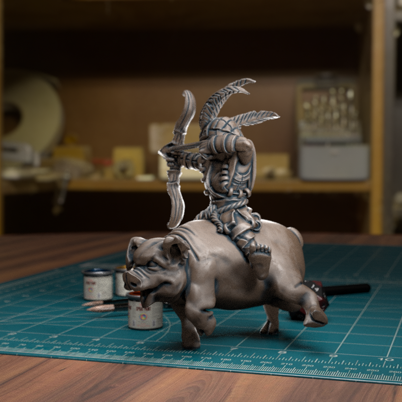 Hog Rider - TytanTroll Miniatures - DnD - Fantasy - Only-Games