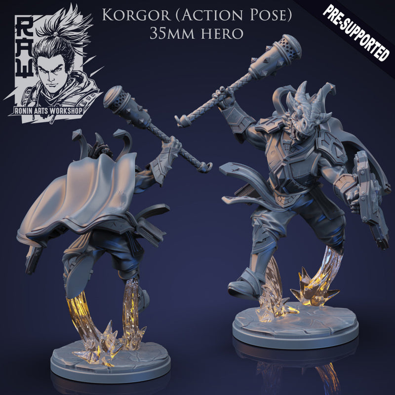 Korgor The Paladin - Idle and Action Pose - Only-Games