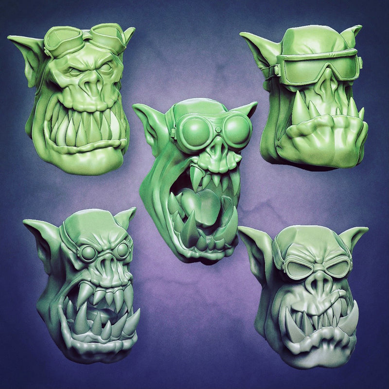 Orc Goggle Heads - Set A (Lad Size) - Only-Games