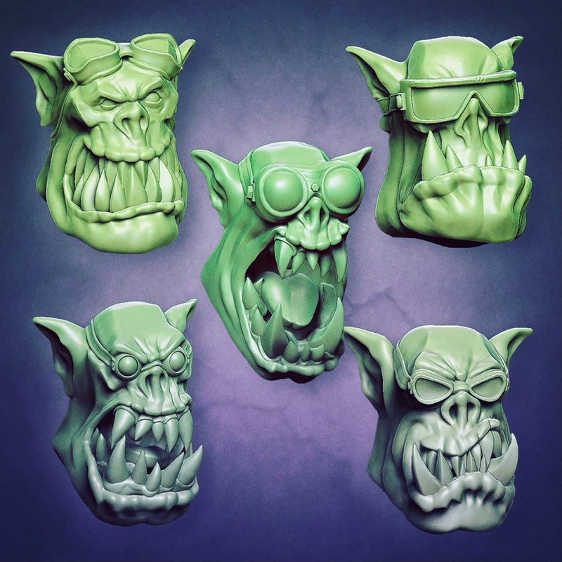 Orc Goggle Heads - Set A (Boss Size) - Only-Games