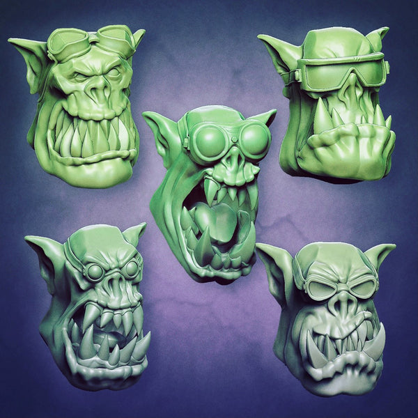 Orc Goggle Heads - Set A (Elite Size) - Only-Games