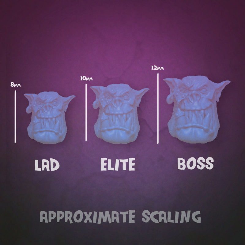 Orc Scar Heads - Set B (Lad Size) - Only-Games