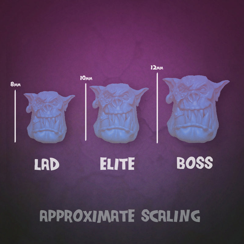 Orc Goggle Heads - Set A (Lad Size) - Only-Games