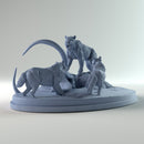 Tar pit with Smilodon and Dire wolf 1-35 scale - Only-Games