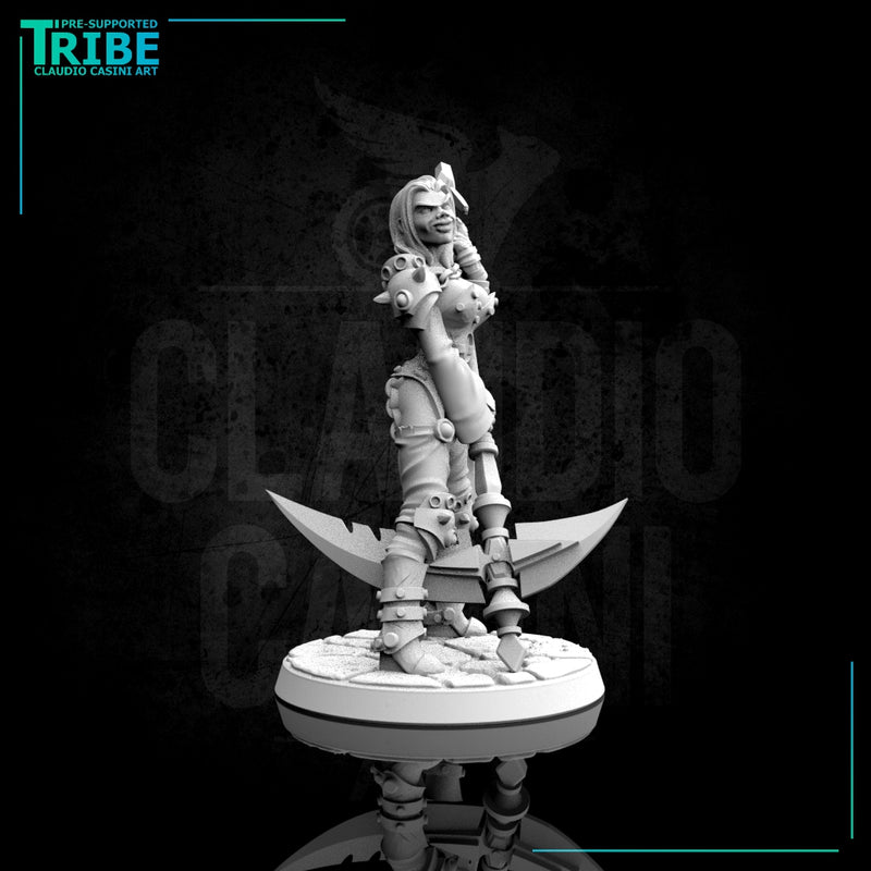 (0057) Female vampire succubus human elf tiefling warrior with scythe - Only-Games