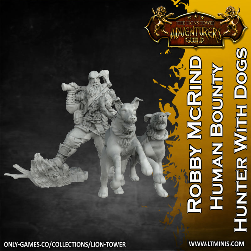 Robby McRind - Human Bounty Hunter with Dogs (32mm scale) - Only-Games