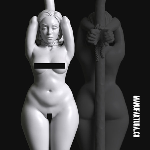 Sub Series 57 - Naked & Tied to Pole Female Prisoner Slave - Only-Games