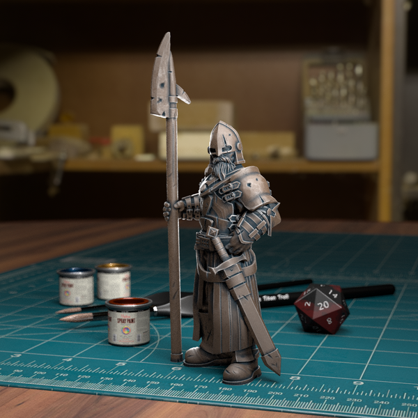 Town Guard Halberd - Frostgrave Pathfinder - Fantasy DND - TytanTroll Miniatures - Only-Games