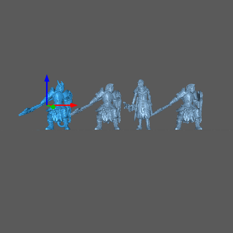 (0070) Male elf human tiefling paladin with big axe / halberd - Only-Games