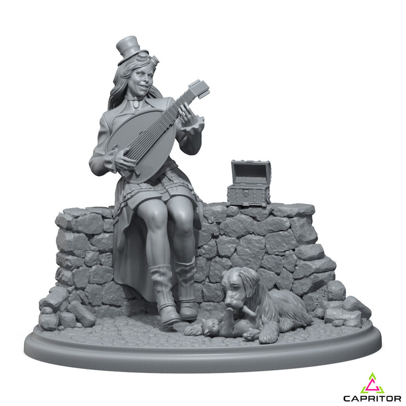 "The Joyful Bard & Her Friends" 75mm Scale Scene - Only-Games