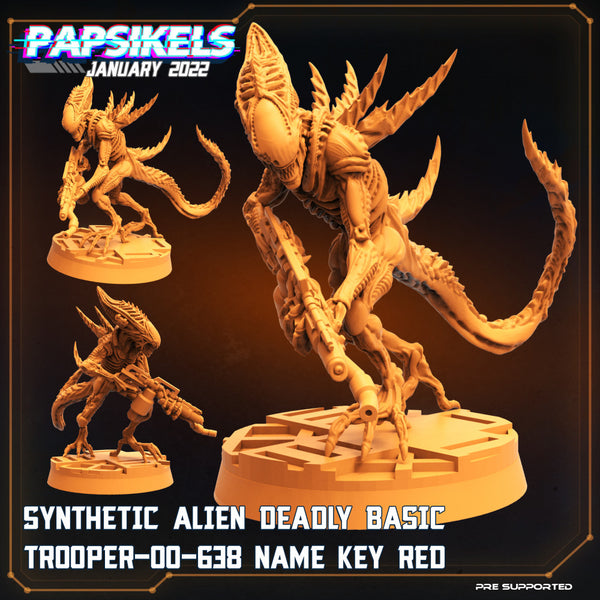 SYNTHETIC ALIEN DEADLY BASIC TROOPER-00-638 NAME KEY RED - Only-Games