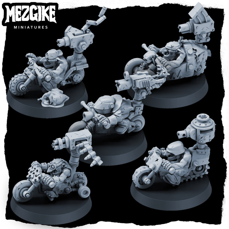Runt biker gang (5 physical multipart miniatures) - Only-Games
